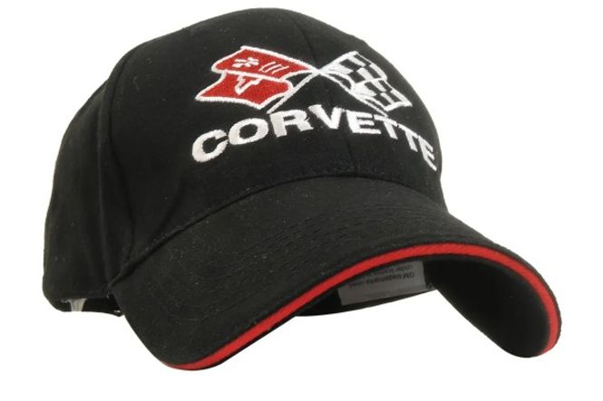 Hovedbilde 1968-1982 Corvette Cap Crossed Flag Black with ...